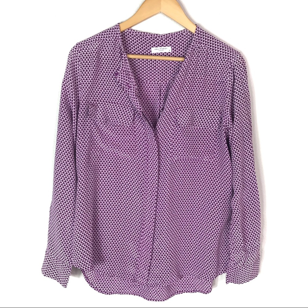 Equipment | Lynn Silk Geometric Print Blouse